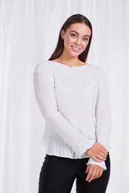 PLEATED PEARL TOP