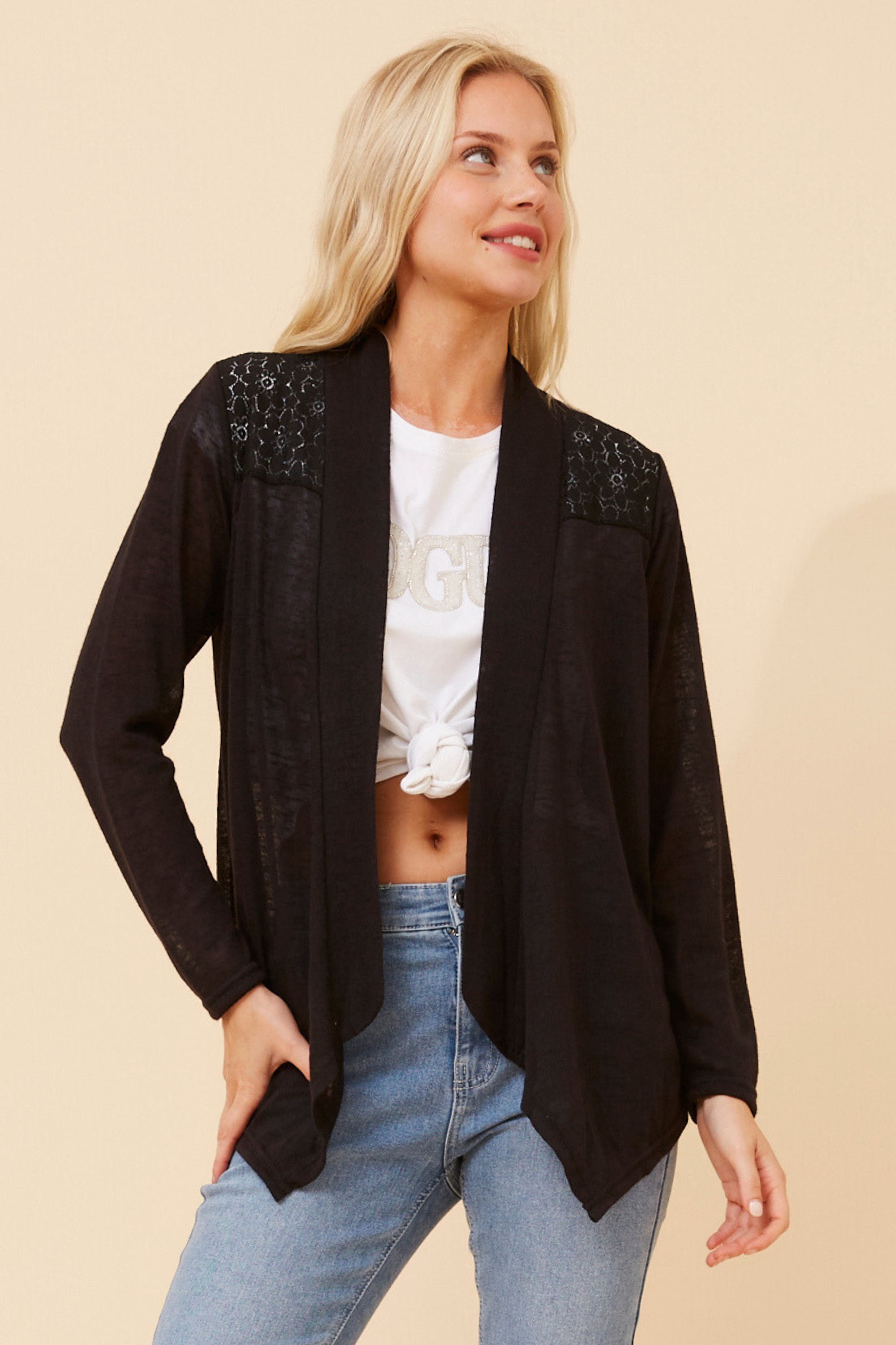 POET LACE WATERFALL CARDIGAN
