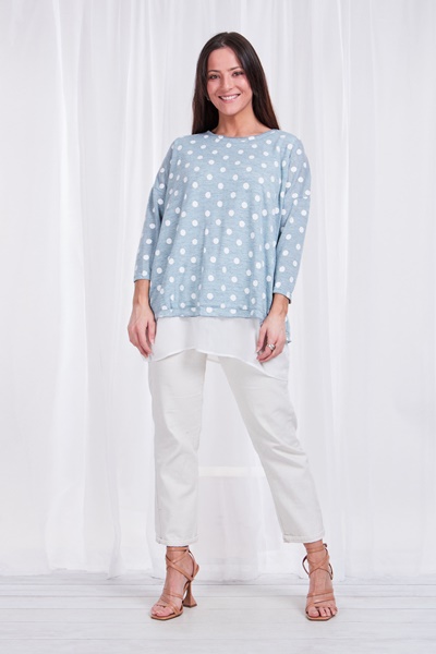 Polka dot double layer top