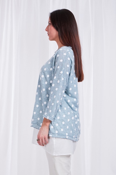 Polka dot double layer top