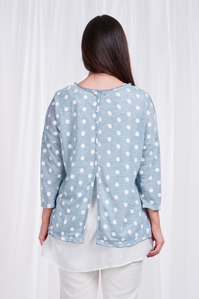 Polka dot double layer top