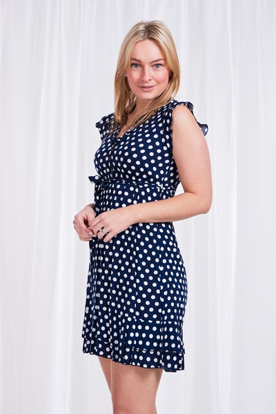 POLKA DOT FRILL TEA DRESS