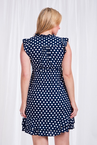 POLKA DOT FRILL TEA DRESS