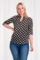 Polka dot MANDARIN COLLAR BLOUSE
