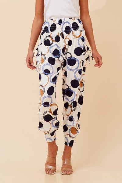 POLKA DOT PRINT HAREM PANTS