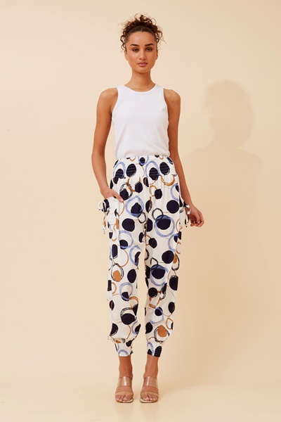 POLKA DOT PRINT HAREM PANTS