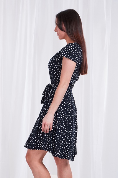 POLKA DOT TIE WAIST TEA DRESS