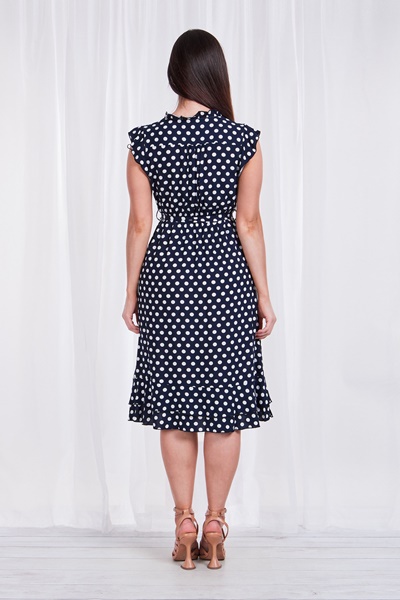 POLKA DOT TIE WAIST TEA DRESS