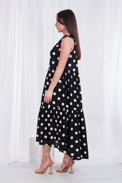 Polka dot Tiered Midi Dress
