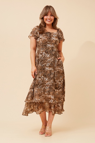 PORCHIA ANIMAL PRINT DRESS