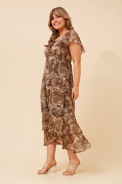 PORCHIA ANIMAL PRINT DRESS