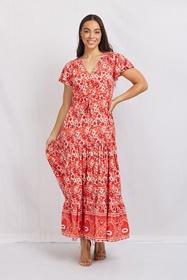 Printed Boho Maxi Dress