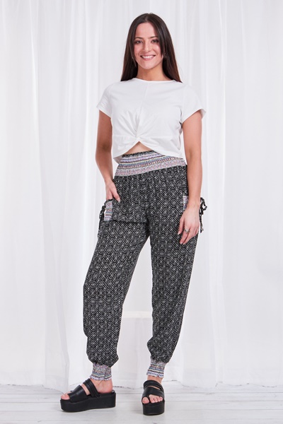 PRINTED HAREM PANTS