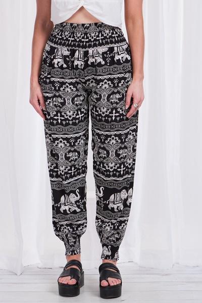 PRINTED HAREM PANTS