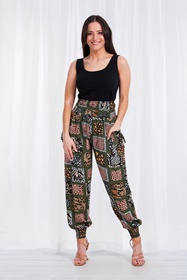 PRINTED HAREM PANTS