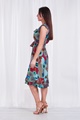 PRINTED TIE WAIST TEA DRESS