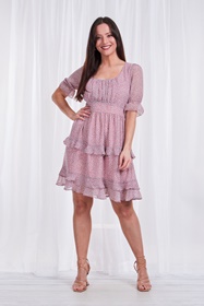 Printed Tiered SMOCK DRESS