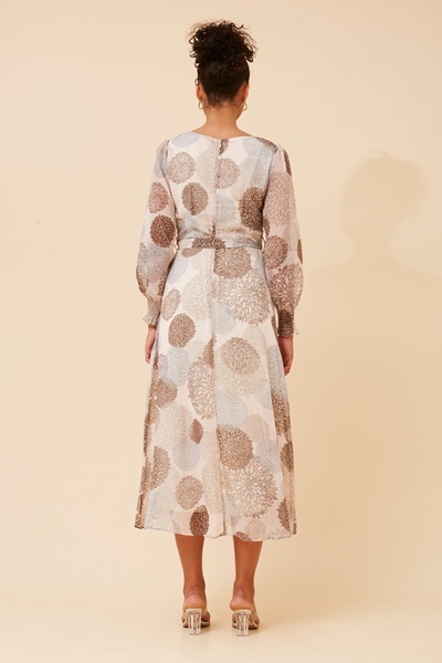 PRISCILLA ABSTRACT PRINT MAXI DRESS