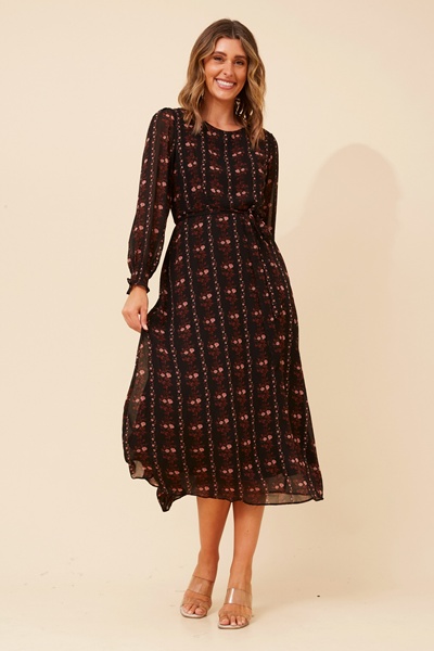 PRISCILLA DITSY PRINT MAXI DRESS