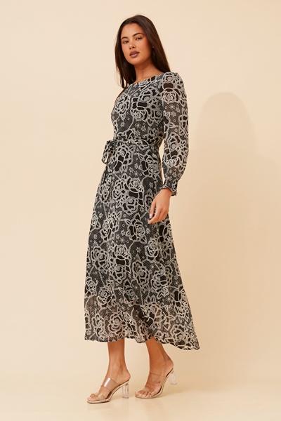 PRISCILLA FLORAL PRINT MAXI DRESS