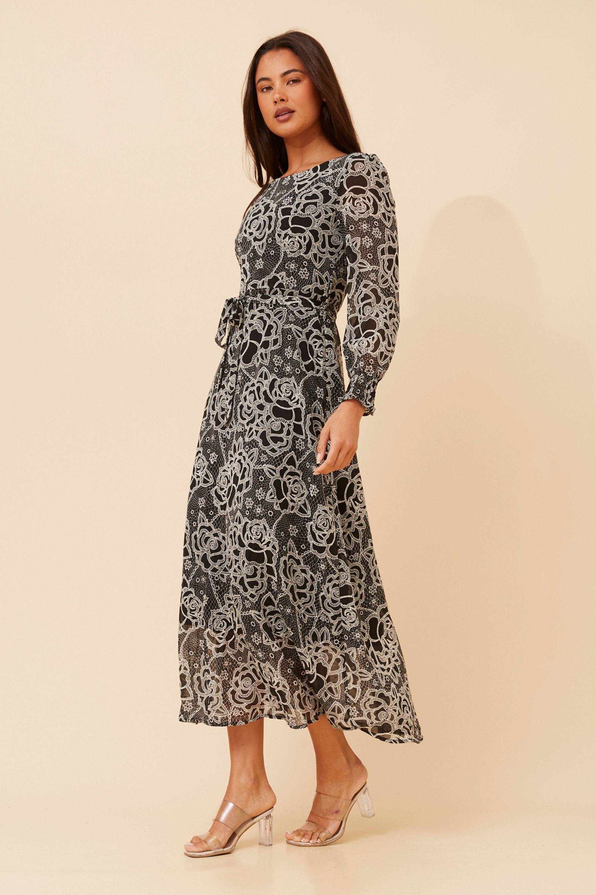 PRISCILLA FLORAL PRINT MAXI DRESS