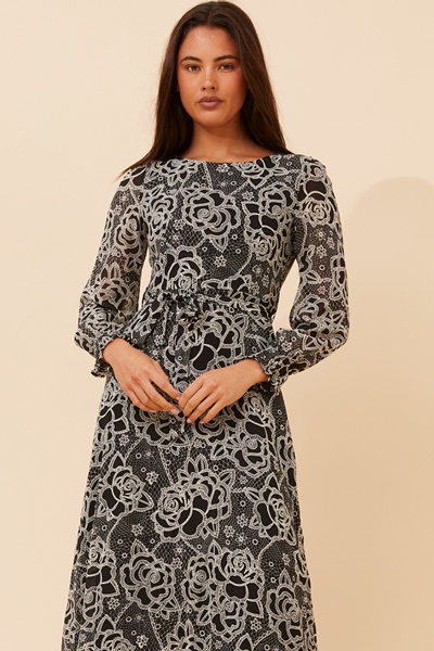 PRISCILLA FLORAL PRINT MAXI DRESS