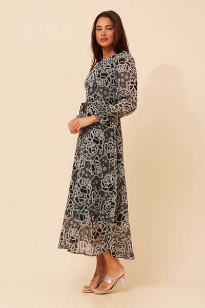 PRISCILLA FLORAL PRINT MAXI DRESS