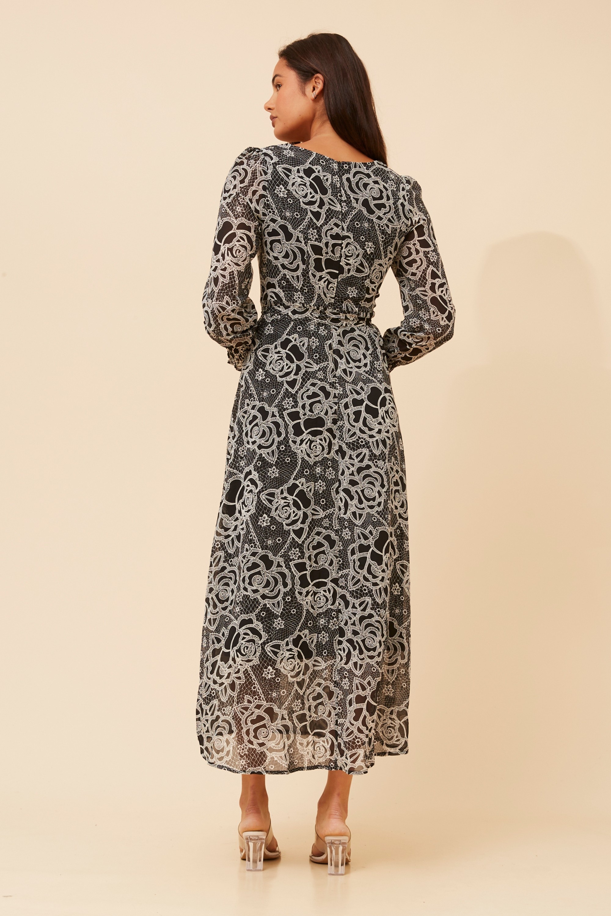 PRISCILLA FLORAL PRINT MAXI DRESS