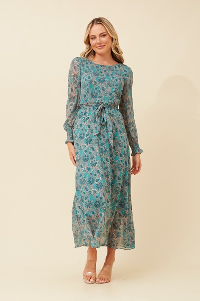 PRISCILLA FOIL PRINT MAXI DRESS