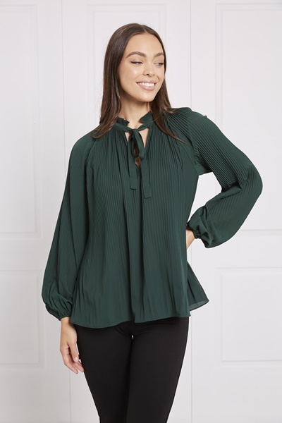 PUFF SLEEVES PLEAT TOP