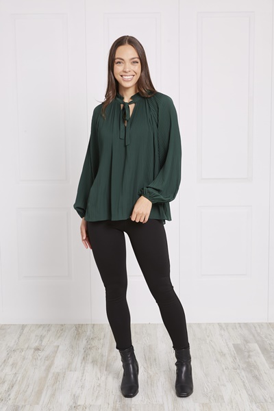 PUFF SLEEVES PLEAT TOP