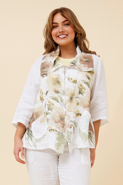 PYPER FLORAL LINEN JACKET
