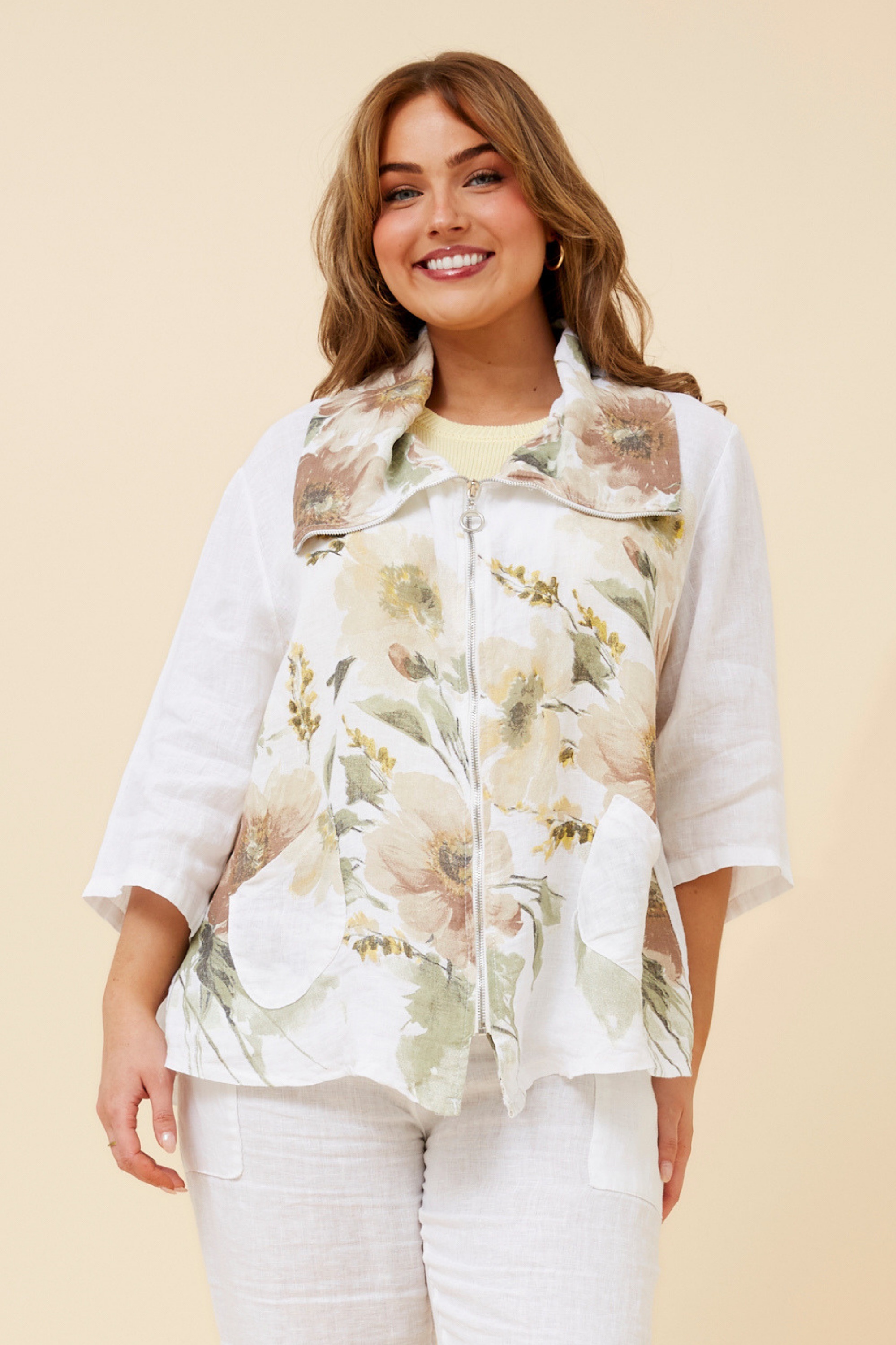 PYPER FLORAL LINEN JACKET