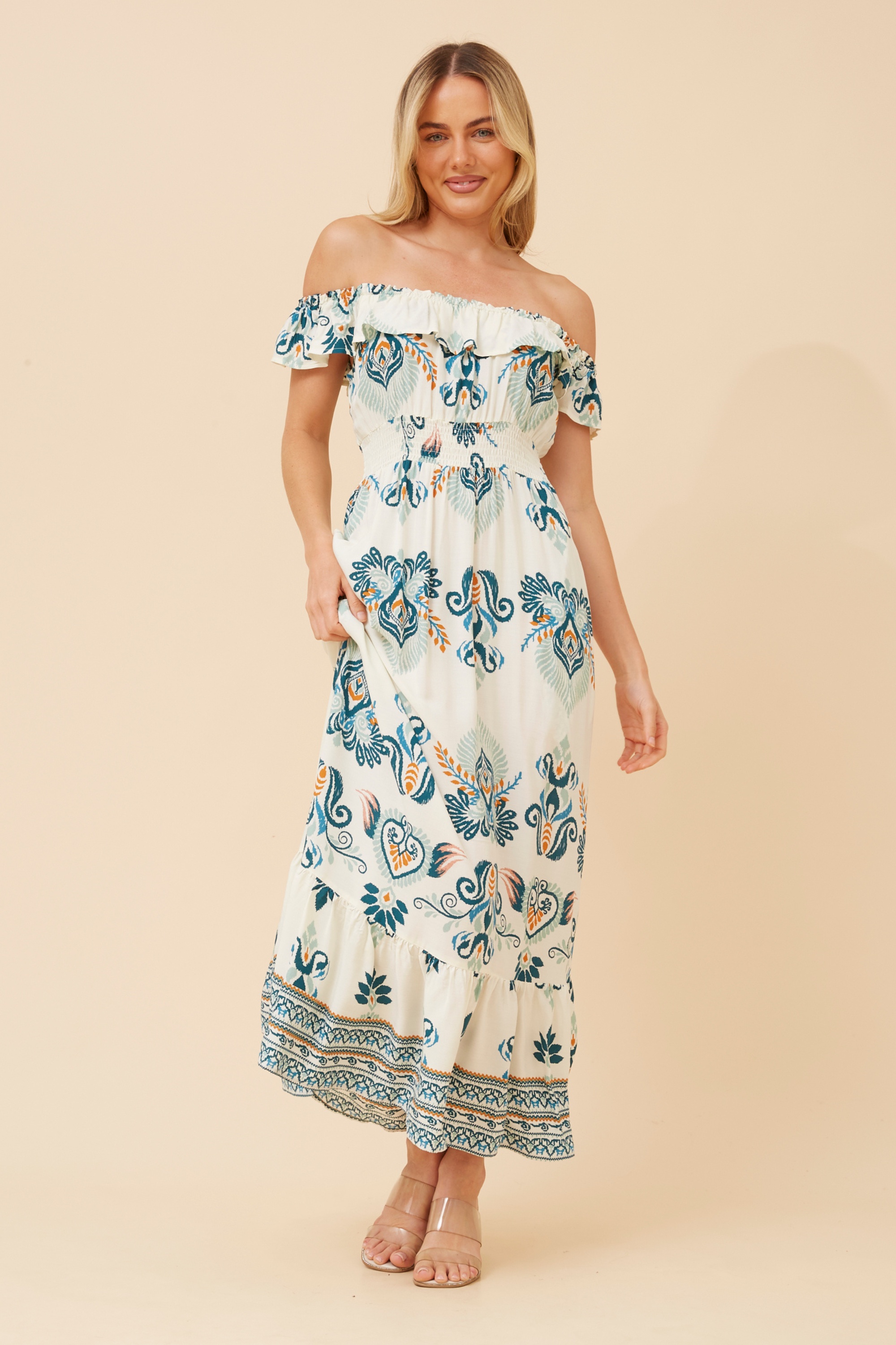 QUINLAN OFF-SHOULDER MAXI DRESS