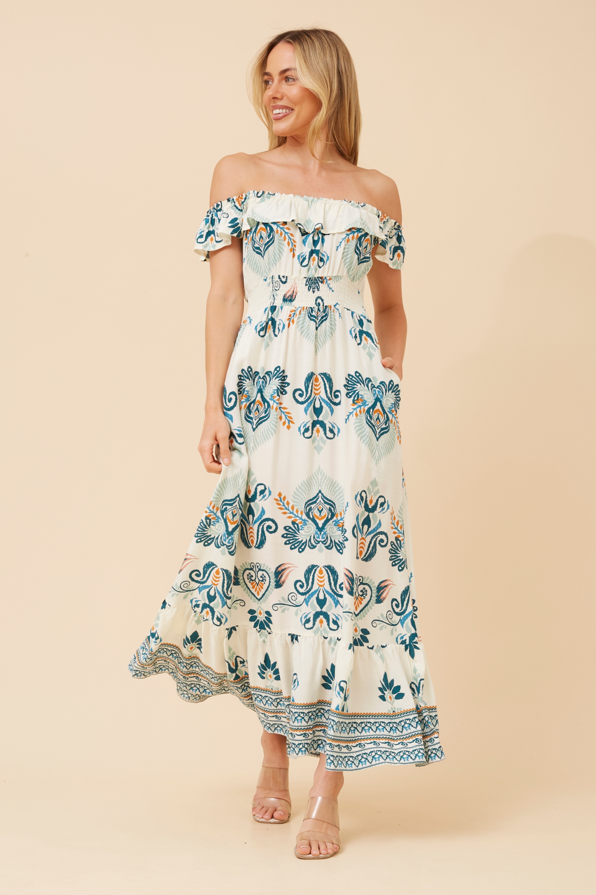 QUINLAN OFF-SHOULDER MAXI DRESS