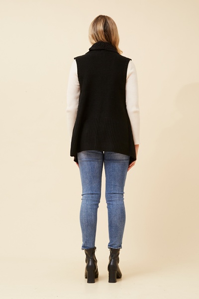 QUINTESSA FAUX SUEDE SHERPA VEST