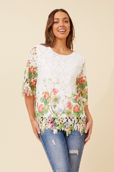 RAEDYN FLORAL LACE TOP