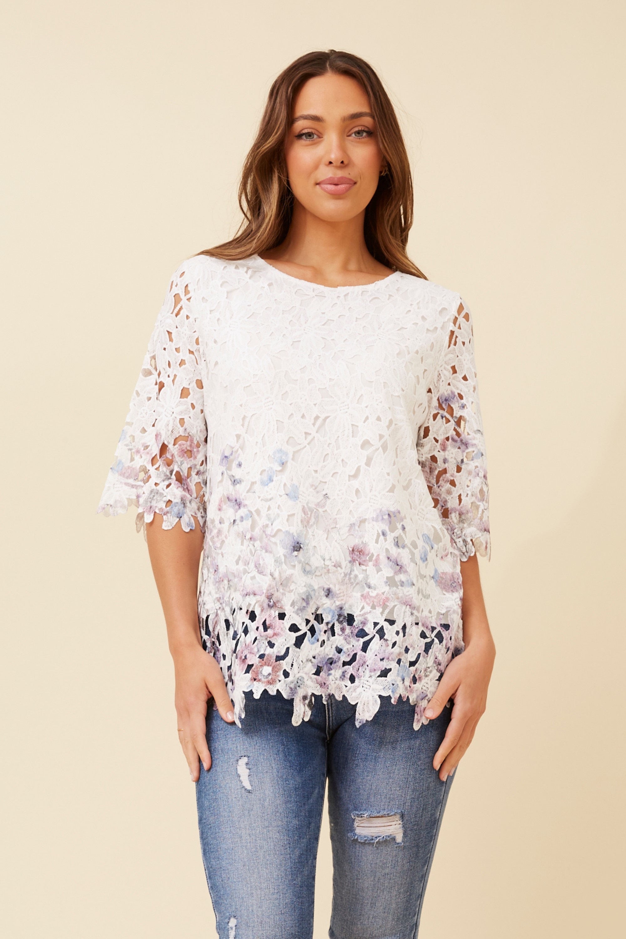 RAEDYN FLORAL LACE TOP