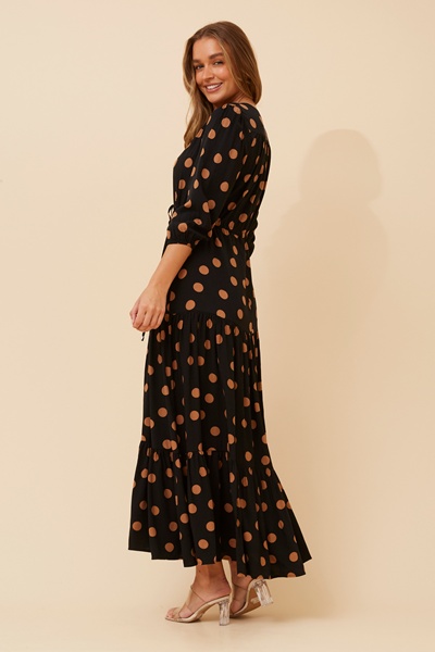 RAELA POLKA DOT PRINT MAXI DRESS