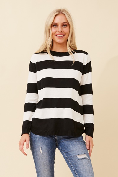 RAMIA STRIPE KNIT PULLOVER
