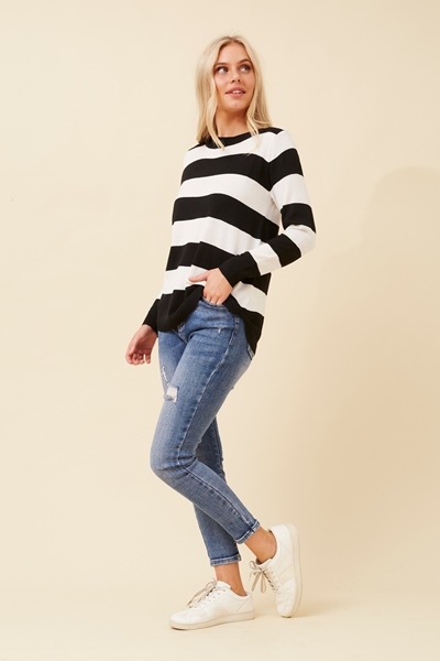 RAMIA STRIPE KNIT PULLOVER