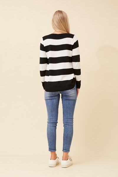 RAMIA STRIPE KNIT PULLOVER