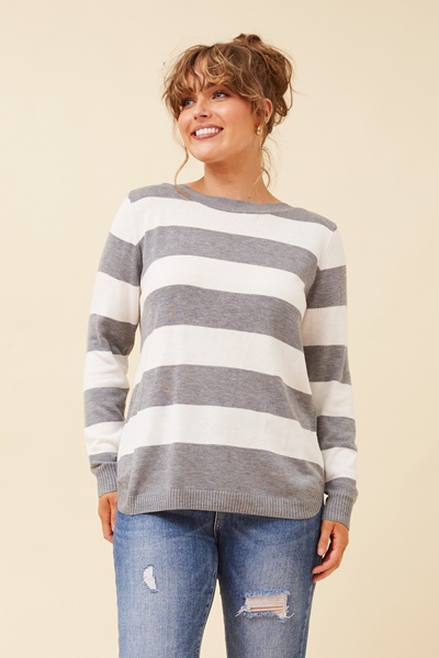 RAMIA STRIPE KNIT PULLOVER