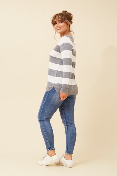 RAMIA STRIPE KNIT PULLOVER