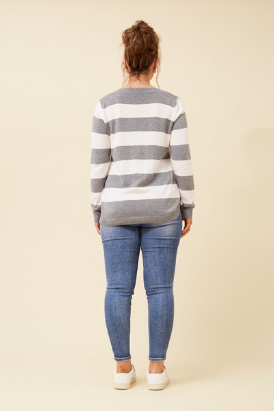 RAMIA STRIPE KNIT PULLOVER
