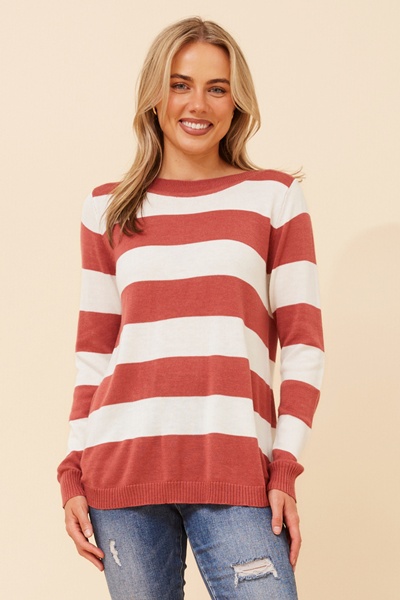 RAMIA STRIPE KNIT PULLOVER