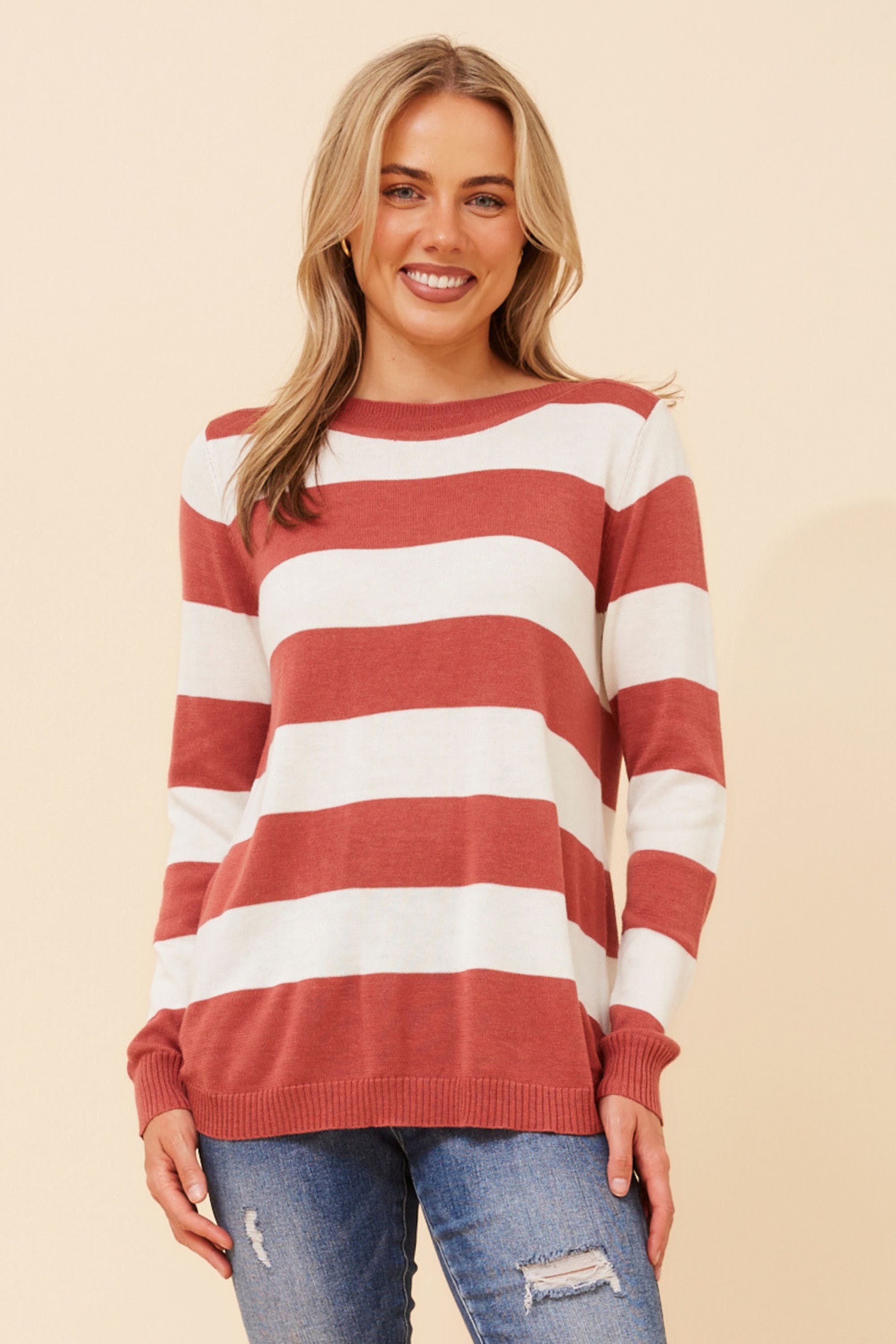 RAMIA STRIPE KNIT PULLOVER
