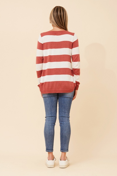 RAMIA STRIPE KNIT PULLOVER