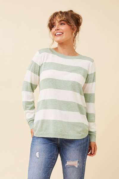 RAMIA STRIPE KNIT PULLOVER