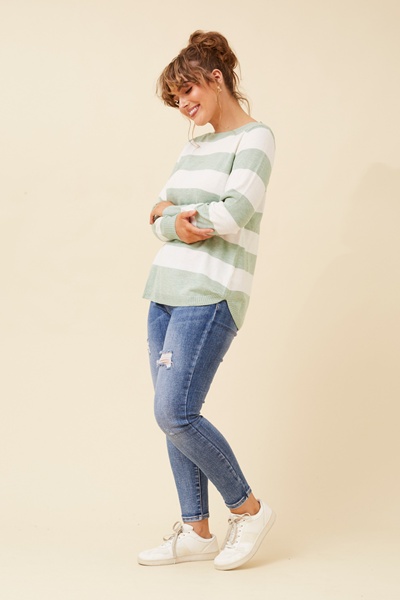 RAMIA STRIPE KNIT PULLOVER